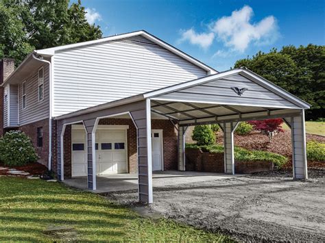 metal carports attached to the house|metal buildings with carport attached.